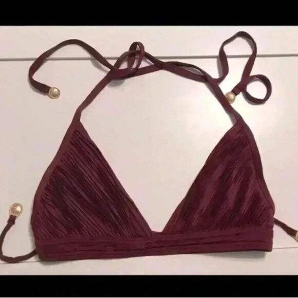 Juicy Couture NWT Beach Royalty Triangle Bikini Top Small Merlot size medium - Picture 1 of 3